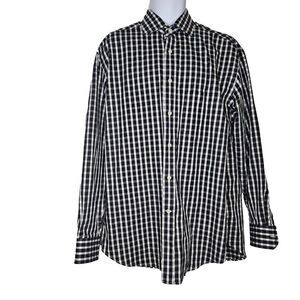Enzo Mantovani Men's Long Sleeve Button Up Plaid‎ Black